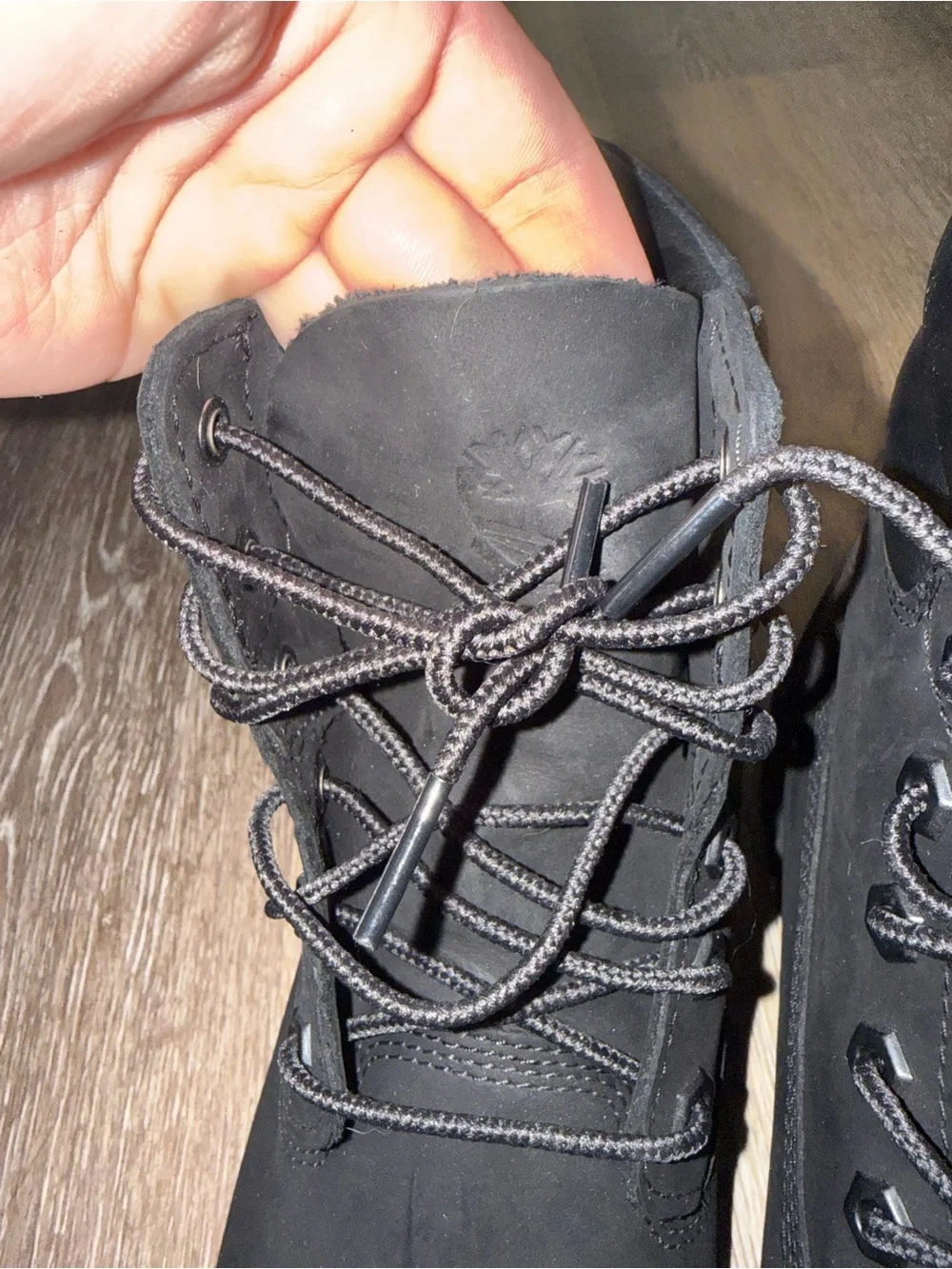 Timberland Black Lace-Up Nubuck Ankle Boots
